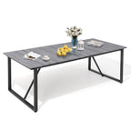 Ensemble de salle à manger d'extérieur en aluminium avec table rectangulaire et chaises