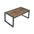 Ensemble de mobilier de patio 4 pièces pour balcon, véranda, jardin, cour et pelouse : plateau de table en bois d'acacia, coussins marron et beige
