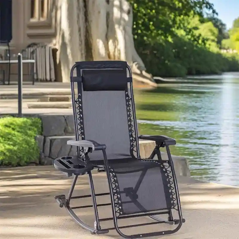 Fauteuils à bascule d'extérieur Outsunny, fauteuils inclinables pliables