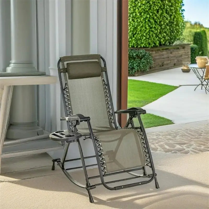 Fauteuils à bascule d'extérieur Outsunny, fauteuils inclinables pliables