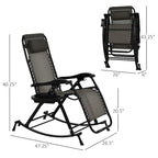 Fauteuils à bascule d'extérieur Outsunny, fauteuils inclinables pliables