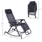Fauteuils à bascule d'extérieur Outsunny, fauteuils inclinables pliables