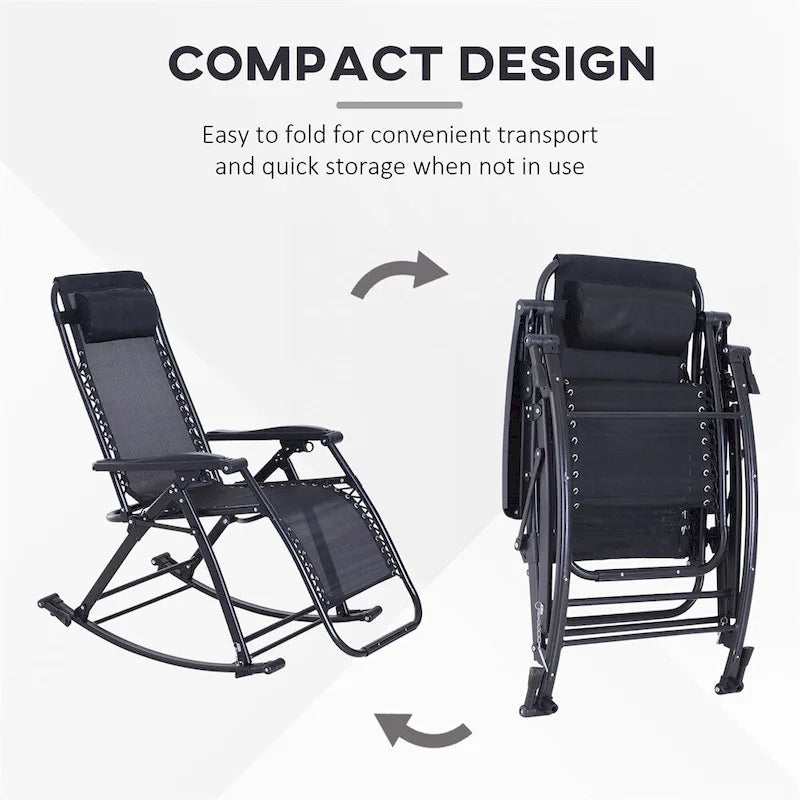 Fauteuils à bascule d'extérieur Outsunny, fauteuils inclinables pliables