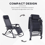 Fauteuils à bascule d'extérieur Outsunny, fauteuils inclinables pliables