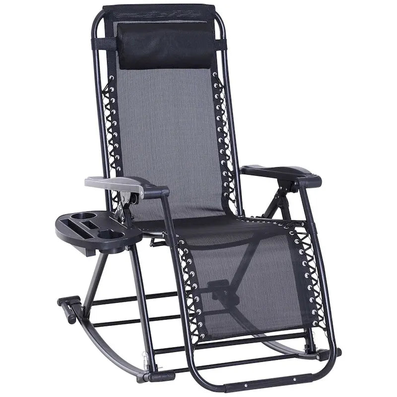 Fauteuils à bascule d'extérieur Outsunny, fauteuils inclinables pliables