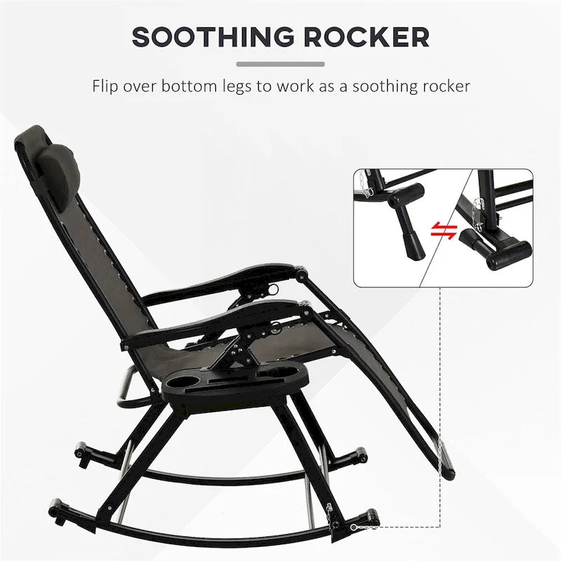 Fauteuils à bascule d'extérieur Outsunny, fauteuils inclinables pliables