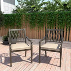 Chaises de salle à manger de patio en aluminium moulé à treillis avec coussins (ensemble de 4)