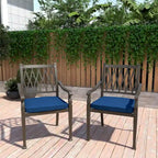Chaises de salle à manger de patio en aluminium moulé à treillis avec coussins (ensemble de 4)