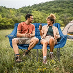 Chaise de camping pliante surdimensionnée 2 personnes DoCred entièrement rembourrée
