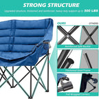 Chaise de camping pliante surdimensionnée 2 personnes DoCred entièrement rembourrée