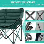 Chaise de camping pliante surdimensionnée 2 personnes DoCred entièrement rembourrée