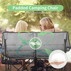 Chaise de camping pliante surdimensionnée 2 personnes DoCred entièrement rembourrée