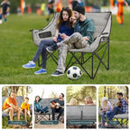 Chaise de camping pliante surdimensionnée 2 personnes DoCred entièrement rembourrée