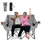 Chaise de camping pliante surdimensionnée 2 personnes DoCred entièrement rembourrée