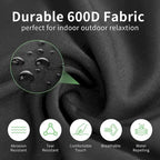 Chaise de camping pliante surdimensionnée 2 personnes DoCred entièrement rembourrée