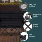 Chaise de camping pliante surdimensionnée 2 personnes DoCred entièrement rembourrée