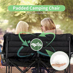 Chaise de camping pliante surdimensionnée 2 personnes DoCred entièrement rembourrée