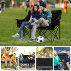 Chaise de camping pliante surdimensionnée 2 personnes DoCred entièrement rembourrée