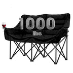 Chaise de camping pliante surdimensionnée 2 personnes DoCred entièrement rembourrée