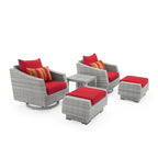 Ensemble Cannes 5 pièces en aluminium pour club de sport et repose-pieds d'extérieur