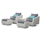 Ensemble Cannes 5 pièces en aluminium pour club de sport et repose-pieds d'extérieur