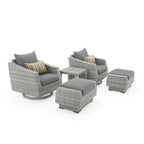 Ensemble Cannes 5 pièces en aluminium pour club de sport et repose-pieds d'extérieur