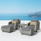 Ensemble Cannes 5 pièces en aluminium pour club de sport et repose-pieds d'extérieur