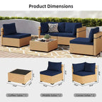 Ensemble de conversation Patio Watcher 5 pièces en rotin jaune avec coussins pour l'extérieur