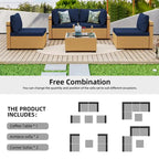 Ensemble de conversation Patio Watcher 5 pièces en rotin jaune avec coussins pour l'extérieur