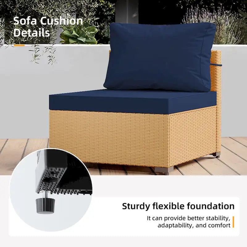 Ensemble de conversation Patio Watcher 5 pièces en rotin jaune avec coussins pour l'extérieur