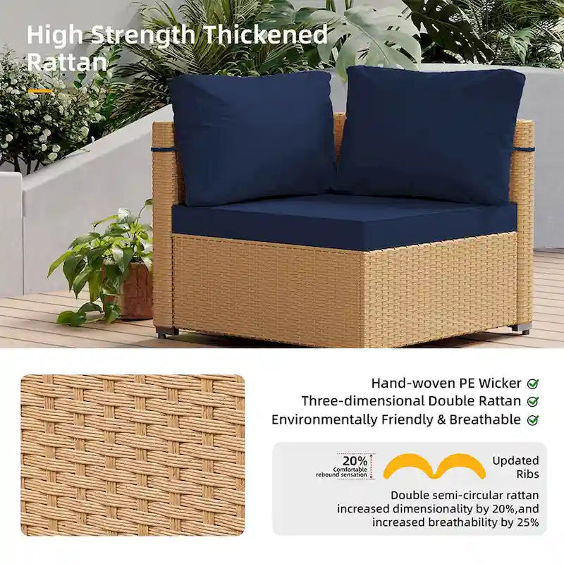 Ensemble de conversation Patio Watcher 5 pièces en rotin jaune avec coussins pour l'extérieur