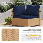 Ensemble de conversation Patio Watcher 5 pièces en rotin jaune avec coussins pour l'extérieur