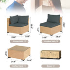 Ensemble de conversation Patio Watcher 5 pièces en rotin jaune avec coussins pour l'extérieur