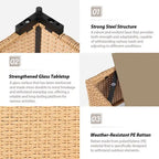 Ensemble de conversation Patio Watcher 5 pièces en rotin jaune avec coussins pour l'extérieur