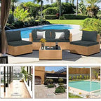 Ensemble de conversation Patio Watcher 5 pièces en rotin jaune avec coussins pour l'extérieur