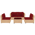 Ensemble de conversation Patio Watcher 5 pièces en rotin jaune avec coussins pour l'extérieur