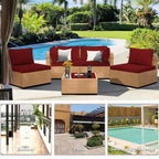 Ensemble de conversation Patio Watcher 5 pièces en rotin jaune avec coussins pour l'extérieur