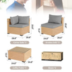 Ensemble de conversation Patio Watcher 5 pièces en rotin jaune avec coussins pour l'extérieur