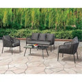 Ensemble de conversation de patio Brig 4 pièces en métal gris foncé avec table basse de Furniture of America