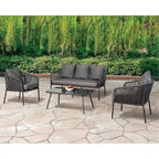 Ensemble de conversation de patio Brig 4 pièces en métal gris foncé avec table basse de Furniture of America