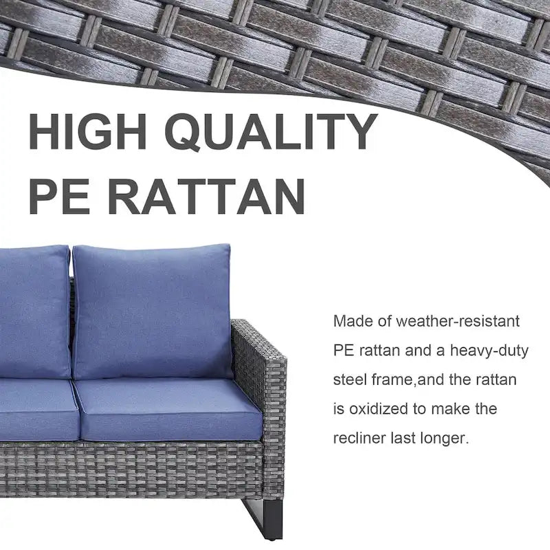 Chaises pivotantes d'extérieur avec table de canapé d'angle