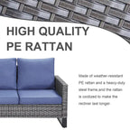 Chaises pivotantes d'extérieur avec table de canapé d'angle