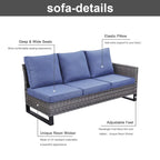 Chaises pivotantes d'extérieur avec table de canapé d'angle