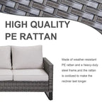 Chaises pivotantes d'extérieur avec table de canapé d'angle