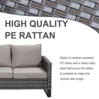 Chaises pivotantes d'extérieur avec table de canapé d'angle