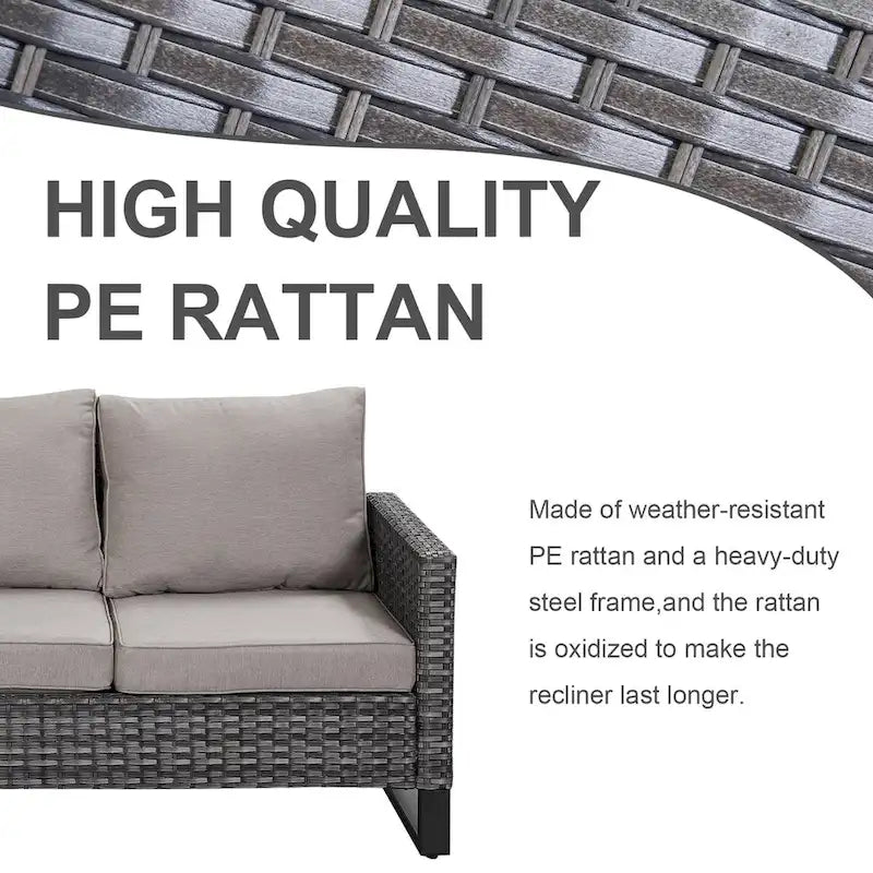 Chaises pivotantes d'extérieur avec table de canapé d'angle