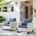 Ensemble de 2 chaises de patio en résine tressée PE - Gris clair