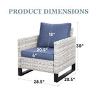 Ensemble de 2 chaises de patio en résine tressée PE - Gris clair