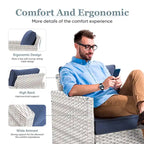 Ensemble de 2 chaises de patio en résine tressée PE - Gris clair