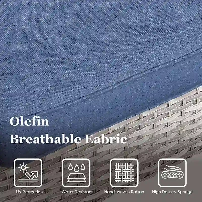 Ensemble de 2 chaises de patio en résine tressée PE - Gris clair
